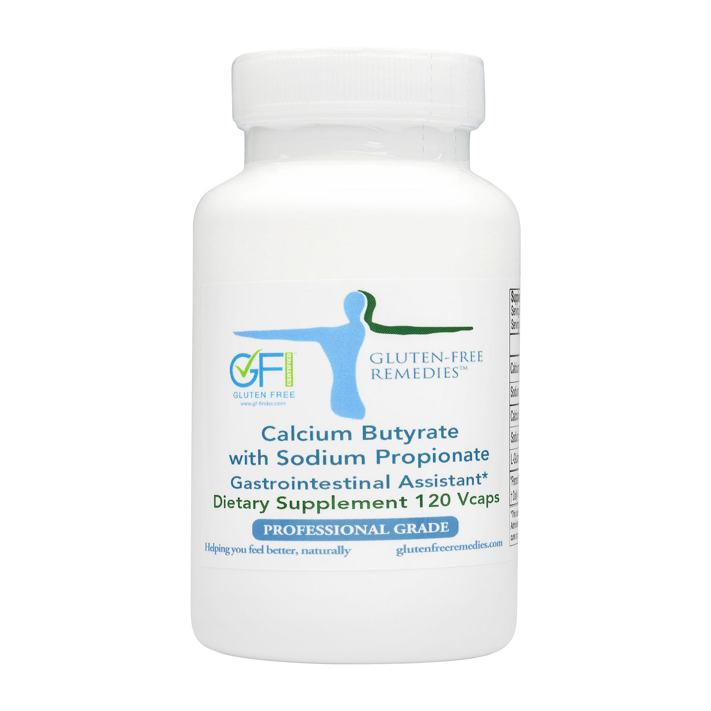 gluten free remedies calcium butyrate bottle