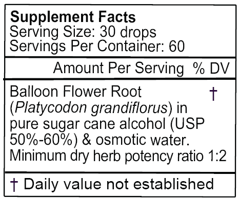 platycodon grandiflorus supplement facts