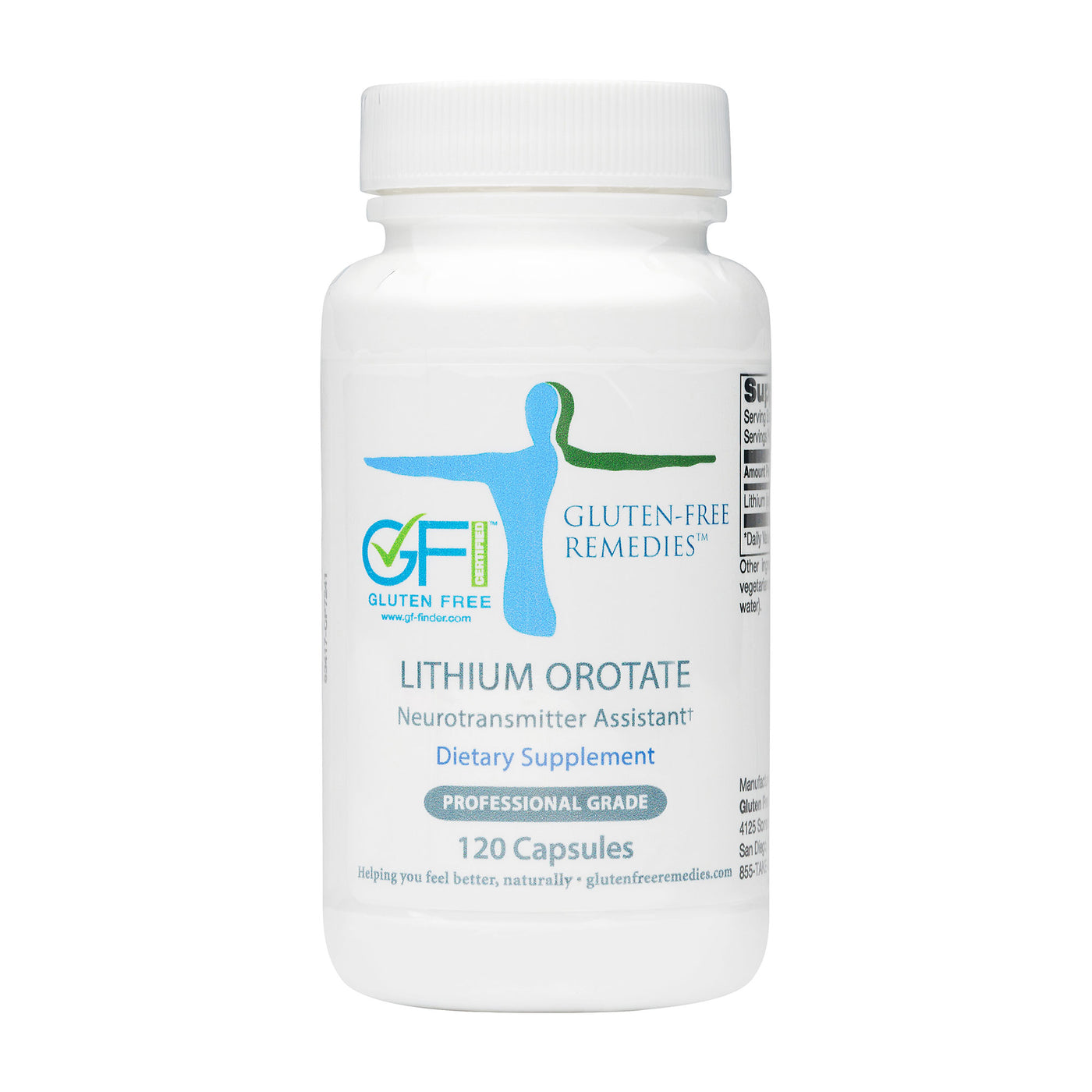 Gluten Free Remedies Lithium Orotate bottle
