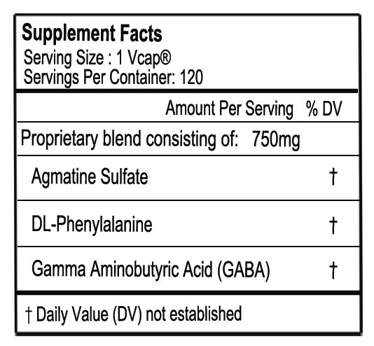 Gluten Free Remedies Agmatine supplement facts