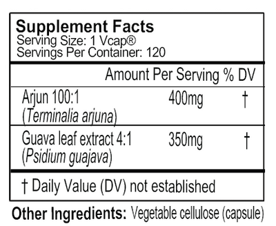 Gluten Free Remedies Arjun Guava supplement facts
