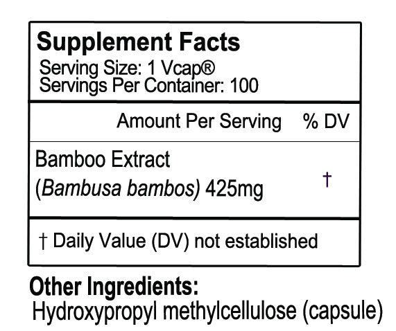 Gluten Free Remedies Bamboo supplement facts
