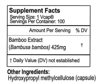 Gluten Free Remedies Bamboo supplement facts