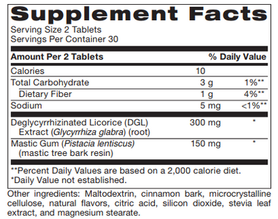 Gluten Free Remedies DGL supplement facts