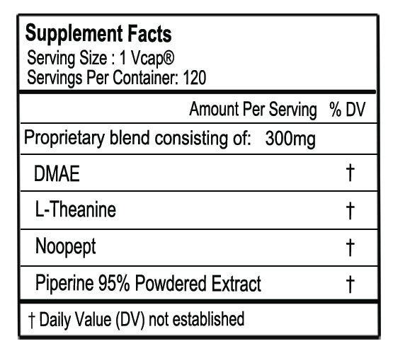 Gluten Free Remedies DMAE supplement facts