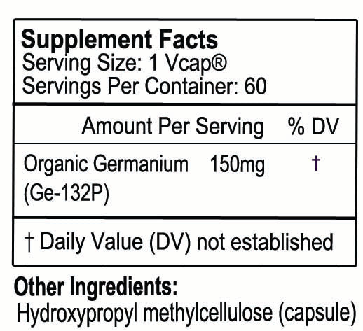 Gluten Free Remedies Germanium supplement facts