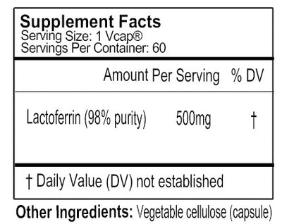 Gluten Free Remedies Lactoferrin supplement facts