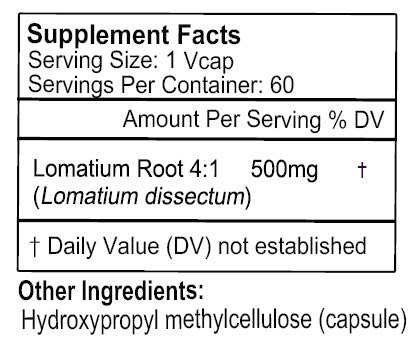 Gluten Free Remedies Lomatium Root supplement facts